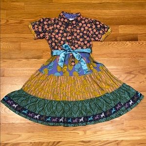 Matilda Jane twirling dress with satin tie size 8